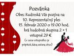 Pozvánka na 10. reprezentačný ples obce Rudinská